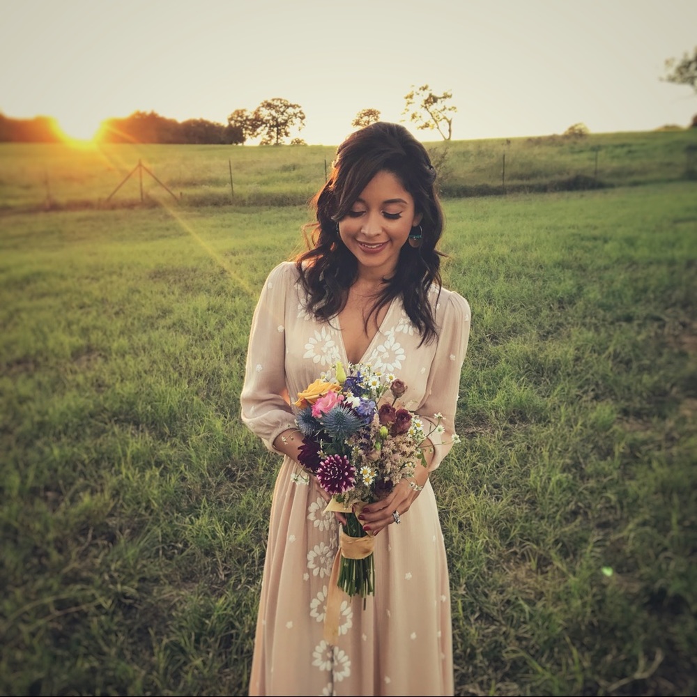 Free People Embroidered Midi Dress